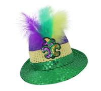 Tmboryuu Casquette Jazzy à plumes et paillettes pour les fêtes de carnaval, les célébrations de vacances avec des couleurs chatoyantes pour les fêtes de StPatricks StPatricks Day Hat