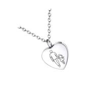 Tmboryuu Chaîne en forme de cœur gravée avec inscription « Père-fille » - Bijou pour papa et père - Cénotaphe - Pendentif moulé permanent antirouille