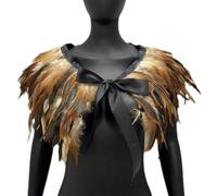 Tmboryuu Châle élégant en plumes pour femme - Photographie des années 1920 - Robe d'Halloween - Cosplay et robe de soirée - Cape gothique - Véritable cape d'épaule, True Color, taille unique
