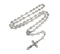 Tmboryuu Chapelet catholique fait à la main en métal rond pour collier de croix pour pendentifs religieux Nec Catholique Collier Charms