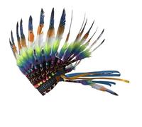 Tmboryuu Coiffe indienne légère à plumes, casque confortable pour les longs événements, fêtes et festivals avec coiffure indienne légère, casque confortable