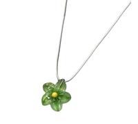 Tmboryuu Collier à breloques en forme d ' œufs et de fleurs, Design artistique à couleurs changeantes, accessoire de bijoux en Dopamine, collier scintillant multicolore
