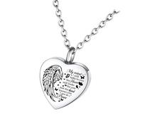 Tmboryuu Collier avec pendentif en forme de cœur sculpté en forme de cœur pour conserver les cendres d'un animal de compagnie perdu