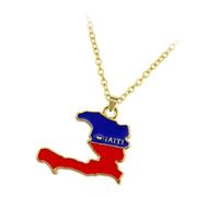 Tmboryuu Collier pendentif carte d ’ Haïti avec bijoux d ’ inspiration | Bijoux distinctifs d ' inspiration culturelle pour un événement quotidien ou spécial, ethnique pour les