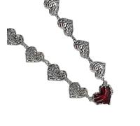 Tmboryuu Collier pendentif en forme de cœur en alliage complexe avec franges de perles délicates, parfait pour les tenues décontractées ou formelles, bijoux en forme de cœur, chaîne de clavicule