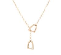 Tmboryuu Collier simple à double étriers de cheval - Collier unique - Chaîne délicate pour les occasions spéciales - Bijoux équestres, 1, Acier inoxydable, Pas de gemme