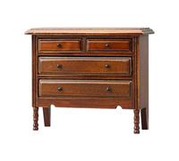 Tmboryuu Commode miniature pour maison modèle de 1 à 12 échelles avec tiroirs fonctionnels et détails en particules de bois réalistes - Armoire de rangement avec tiroirs