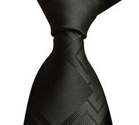 Tmboryuu Cravate classique tissée noire pour homme - Accessoire de mariage