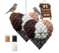 Tmboryuu Deux Supports d ' Aide à la Nidification d ' Oiseaux à d ' Amour, fabriqués à partir de métal et de Fibres pour la décoration de Jardin, Nidification de Petits Oiseaux
