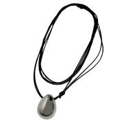 Tmboryuu Élégant collier avec pendentif en forme de goutte d'eau - Polyvalent - Double couche de cordon ciré - Avec accents de larme - Chaîne de cou élégante - Tendance, taille unique, Comme décrit