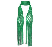 Tmboryuu Élégant foulard brodé en tricot creux pour femme, taille réglable, accessoires photo, petite écharpe fine à détails creux, Vert, Taille unique