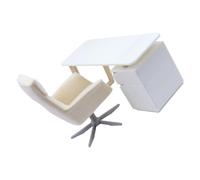 Tmboryuu Ensemble de bureau et de chaise miniatures personnalisables pour maisons de poupée à l'échelle 12e - Ensemble de meubles miniatures réalistes