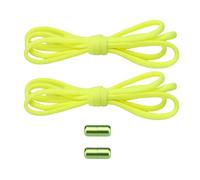 Tmboryuu Lacets de chaussures paresseux en nylon hautement élastique avec anneaux métalliques pour différents types de cordes de baskets pour un usage quotidien pour les personnes âgées, jaune fluo