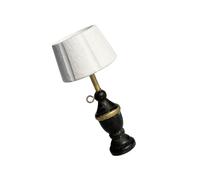 Tmboryuu Lampe de table de salon - Maison de poupée miniature - Accessoires de jeu de rôle - Scène de vie - Collection de jeux de rôle - Lampe de table miniature en dentelle dorée