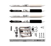 Tmboryuu Lot de 4 stylos à bille bruyants avec poignée rembourrée Pointe de précision de 0,5 mm Séchage rapide Idéal pour les gauchers Stylo à bille silencieux Flou pour gaucher