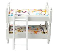 Tmboryuu Maisons de poupée - Lit superposé - Modèle de meubles - Accessoires pour adolescentes - Pour 1 : 12 - Décorations de salon - Lits superposés miniatures pour enfants