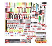 Tmboryuu Mallette de pêche robuste en ABS mélangé avec 547 outils essentiels et 16 choix de configuration pour les activités de plein air/ensemble de pêche à la perceuse, 547 pièces à quatre couches