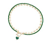 Tmboryuu Pendentif élégant en forme de cœur en zircon sur une chaîne noire mystérieuse idéale pour les amateurs de bijoux - Collier élégant à porter au quotidien, taille unique, Comme décrit, Comme