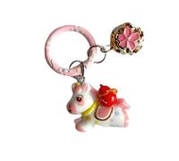 Tmboryuu Petit support de cheval ludique avec clochettes qui sonnent - Se fixe à des clés ou des sacs - Élégant porte-clés en résine - Accessoire fantaisie, D, taille unique