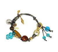 Tmboryuu Porte-clés tressé réglable à double usage pour clés, bijoux, breloques naturelles, bijoux en perles réglables