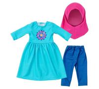 Tmboryuu Robe musulmane Hijab colorée pour poupées de 45,7 cm Accessoires de Noël Mode Coloré Robe Pyjama Bébé Poupées Ensemble de vêtements