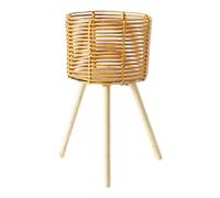 Tmboryuu Support pour plantes avec pieds en bois - Étagère de rangement pour pots de fleurs tissés à la main - Étagère décorative pour plantes grasses, rotins