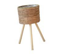 Tmboryuu Support pour plantes tissées avec pieds au sol pour la maison, le salon, le jardin