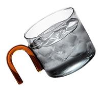Tmboryuu Tasse à café ronde en verre transparent de 300 ml pour cappuccinos, expresso, verrerie élégante, sans danger pour la santé