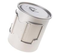 Tmboryuu Tasse à eau portable d'extérieur avec poignée pliable et couvercle en métal léger pour le camping