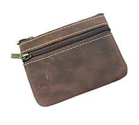 Tmboryuu Véritable Peau de Cheval carnet Mince expéditeur de Fonds Fonctionnel Multiple Porte-clés Traditionnel en Cuir véritable Portefeuille