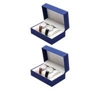 Tmboryuu Vitrine de montre, ensemble de 2 pièces en cuir synthétique de qualité supérieure, design élégant pour la maison et la collection de bijoux, organiseurs modernes et minimalistes