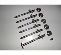 TMC Lot de 6 baguettes interchangeables en acier inoxydable pour carpe 15-23 cm Le point se dévisse et peut être utilisé comme support de scène. Points et supports fournis.