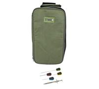 TMC Sac de glug avec 6 pots, lot de 4 outils d'appât et pince à bouillettes gratuite, pêche à la carpe, Vert/noir, Sac de transport et de rangement