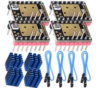 TMC2208 V.3.0 Lot de 4 amortisseurs pas à pas avec pilote de dissipateur thermique pour A4988 DRV8825 pour imprimante 3D, pièce d'imprimante 3D Ultra Silent Module