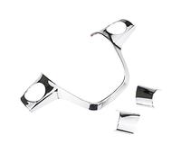 TMDGG Compatible avec Ford C-MAX Cmax 2011-2017 Grand C-Max 2011-2014 Accessoires de décoration de volant de voiture (nom de la couleur : 3 pièces ABS chromé)