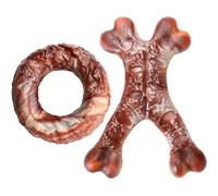 Tmeng Lot de 2 jouets à mâcher pour chiens agressifs, jouets indestructibles pour chiens de petite, moyenne et grande taille, jouet en nylon résistant pour le nettoyage des dents et le dressage