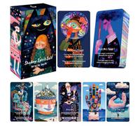 Tmenreiy Shadow Spirit Self Oracle Deck, 40 cartes de travail d'ombre pour débutants, bords holographiques irisés, parfaits pour la thérapie, le coaching et la découverte de soi