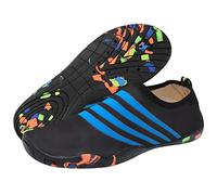 TMEOG Chaussures Aquatiques Homme Femme Chaussure de Plage Chaussures d'eau Chaussure de Mer Riviere Piscine Water Barefoot Shoes Chaussures Minimalistes(43 EU,Noir et Bleu)