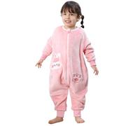 TMEOG Gigoteuse a Pied Tog 2 Hiver Surpyjama Bebe Turbulette avec Pied Combinaison Pyjama Polaire Enfant Pilou Pilou Grenouillere Manches Longues Dors Bien pour Bébé Garçon Fille 1-6 Ans(Rose,120)