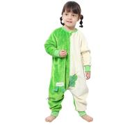 TMEOG Gigoteuse a Pied Tog 2 Hiver Surpyjama Bebe Turbulette avec Pied Combinaison Pyjama Polaire Enfant Pilou Pilou Grenouillere Manches Longues Dors Bien pour Bébé Garçon Fille 1-6 Ans(Vert,120)