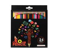 TMEOPR Crayons de Couleur, 24 Pièces, crayons aquarellables, incassables, entièrement aquarellables, au rendu doux, Couleurs Vives & Intenses, pour Esquisse, Coloration, Artistes
