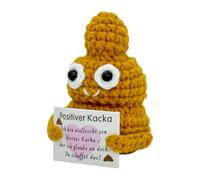 TMEOPR Peluche crochetée en forme de caca, jouet humoristique avec message encourageant, décoration de bureau douce et amusante, cadeau farce pour collègue, ami ou anniversaire