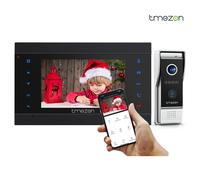 TMEZON 1080P Visiophone Wifi Vidéo Interphone connecté au Smartphone,7 Pouces IP Moniteur,Sonnette de Caméra Filaire Vision Nocturne,UNLOCK à distance via TuyaSmart APP,Monitoring,Enregistrement 1M1D