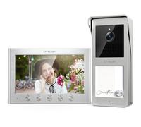 TMEZON 2 Fils Visiophone Connecté Filaire Kit Interphone Vidéo,Ecran TFT Couleur 7’’,Platine de Rue avec Camera,Sonnette Vidéo Extérieur Vision Nocturne,Audio Bidirectionnel,Une Famille