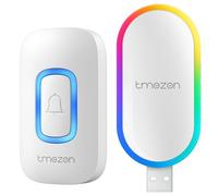 TMEZON KIT Sonnette sans Fil,Mini Petite Sonnette de Porte Exterieur,USB Port,Étanche Kit de Carillon Electronique,LED en Couleur,DC1