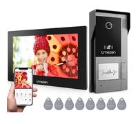 TMEZON M790 Visiophone sans Fil,Interphone Vidéo connecté 2 Fils avec IP Moniteur écran Tactile,1080P Sonnette de Caméra Filaire Vision Nocturne,APP Unlock à Distance,Badges,Detection Humaine