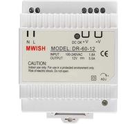 TMEZON Transformateur modulaire Modulo 12V/5.0A pour Visiophone 4 Fils 12V,DR-60-12 DIN Bloc d'alimentation Électrique 100-240V AC/1.8A Power Supply Usage Professional pour Tableau électrique
