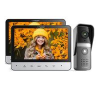 TMEZON Visiophone Connecté 4 Fils Kit avec 2 Moniteurs 7"" - Interphone Vidéo Filaire