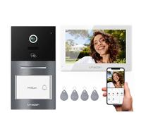 TMEZON Visiophone connecté Filaire 2 Fils Y70,Interphone Vidéo WiFi avec IP Moniteur écran Tactile,Sonnette de Caméra Vision Nocturne,APP Unlock à Distance,Badges,Detection Humaine,1 Famille