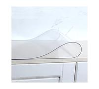 TMGJShd Transparent Table Cover RéSistant à l'eau PVC AntidéRapant Nappe Protecteur,ImperméAble Et RéSistant à l'usure,AntidéRapant Et à Chaleur,Personnalisation du Support(Color:2mm,Size: 80x80cm)